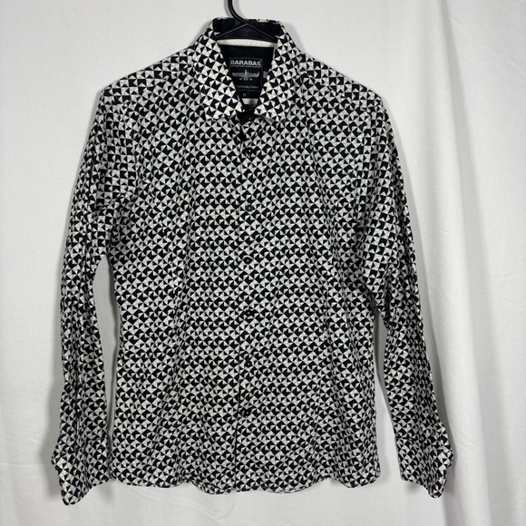 Barabas Other - Barabas Button Down Black White Geometric Long Sleeve Shirt‎ Men’s Sz. M